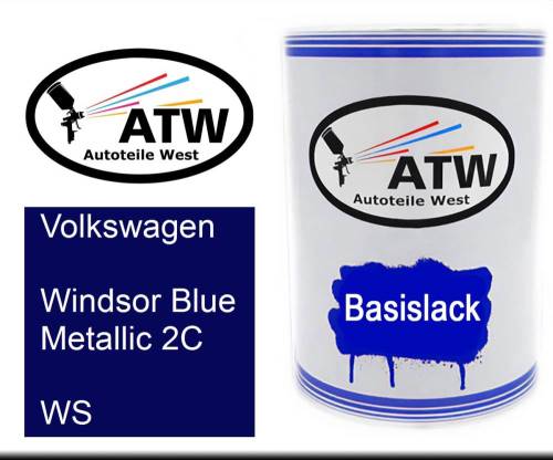 Volkswagen, Windsor Blue Metallic 2C, WS: 500ml Lackdose, von ATW Autoteile West.